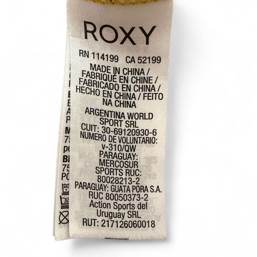 Roxy Women's Chasing Waves Velour Hoodie Size M Golden Glow Yellow Pink Tan V - Picture 11 of 15